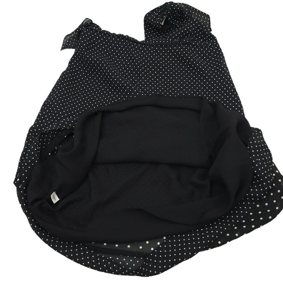 Ann Taylor Loft Black White Polka Dot Dress Size 6 Sleeveless Tied Knot Shoulder - Picture 6 of 13